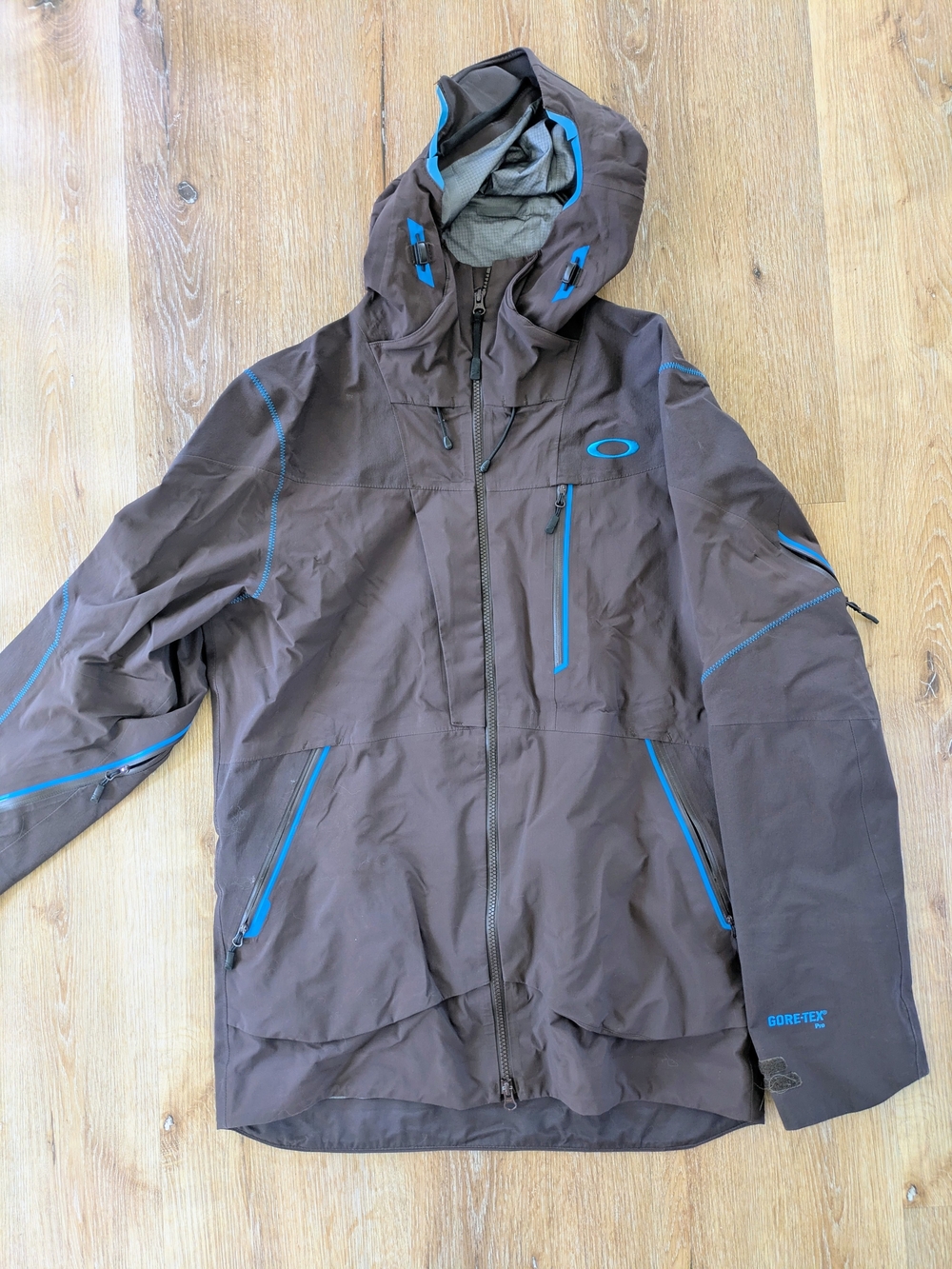 Vintage Oakley Bowls GORE-TEX Pro Shell Ski Snowboard Jacket Gray Blue M